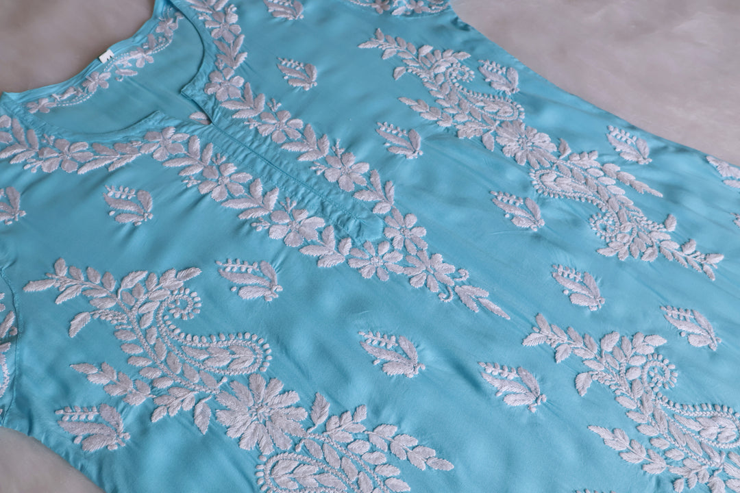 Lily Sky Blue Long Modal Kurta