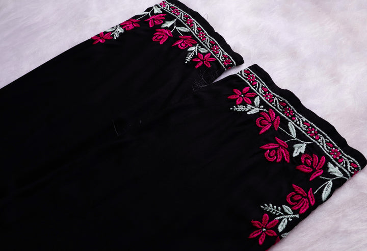 Gul Kashmiri Black & Deep Pink Modal Kurta Set