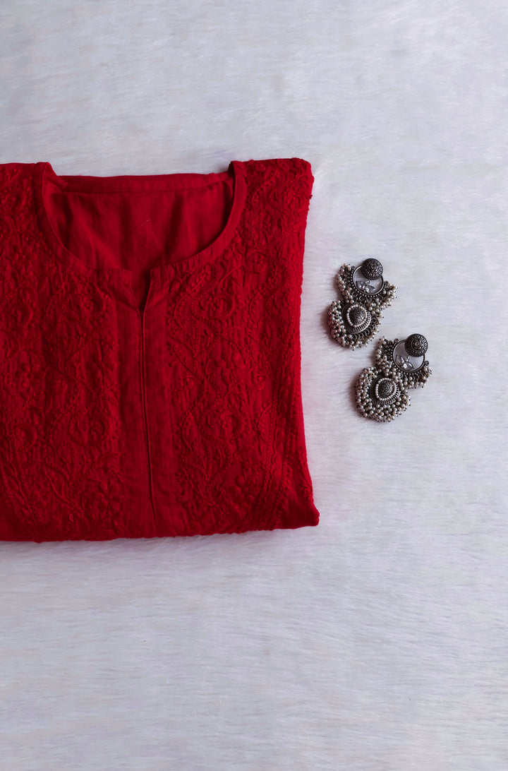 Renisa Maroon Soft Kota Kurta