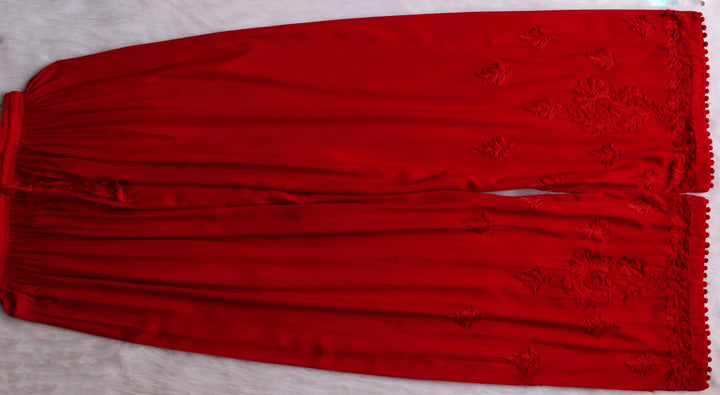 Enaara Red Potli Button Rayon set