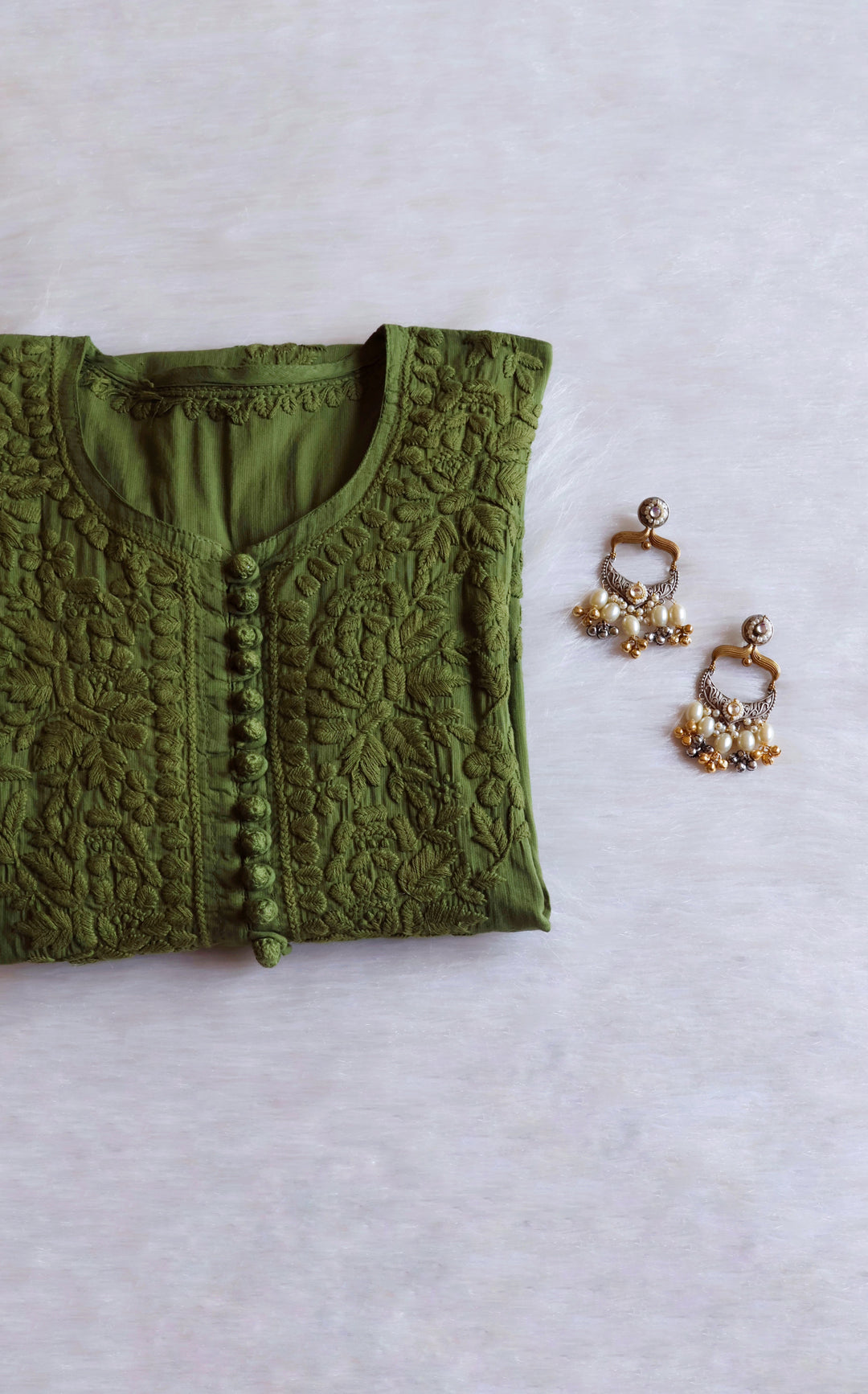 Aayat Olive Green Cotton Kurta