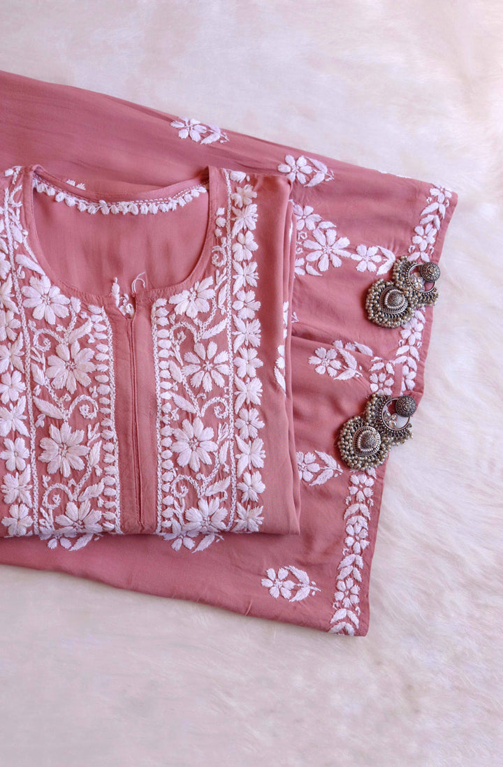 Zahrah Rose Brown Rayon Kurta Pant set