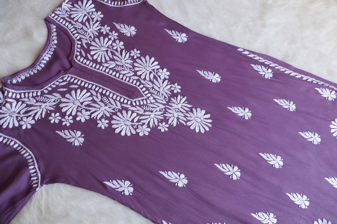 Duaa Dusty Purple Long Rayon kurta