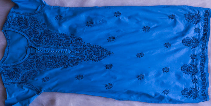 Gul Ice Blue Cotton Kurta