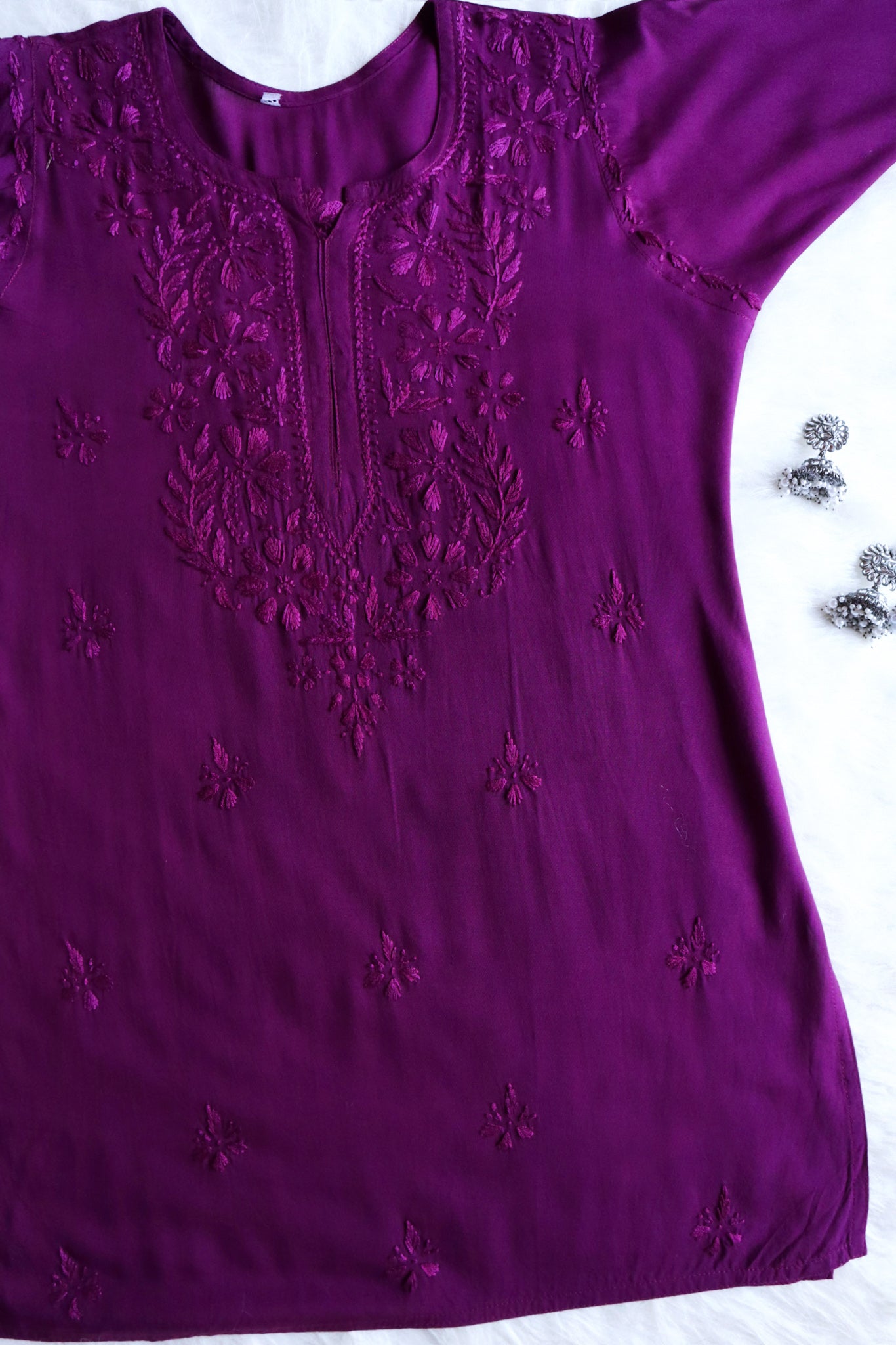 Myra Deep Purple Short Rayon Kurta