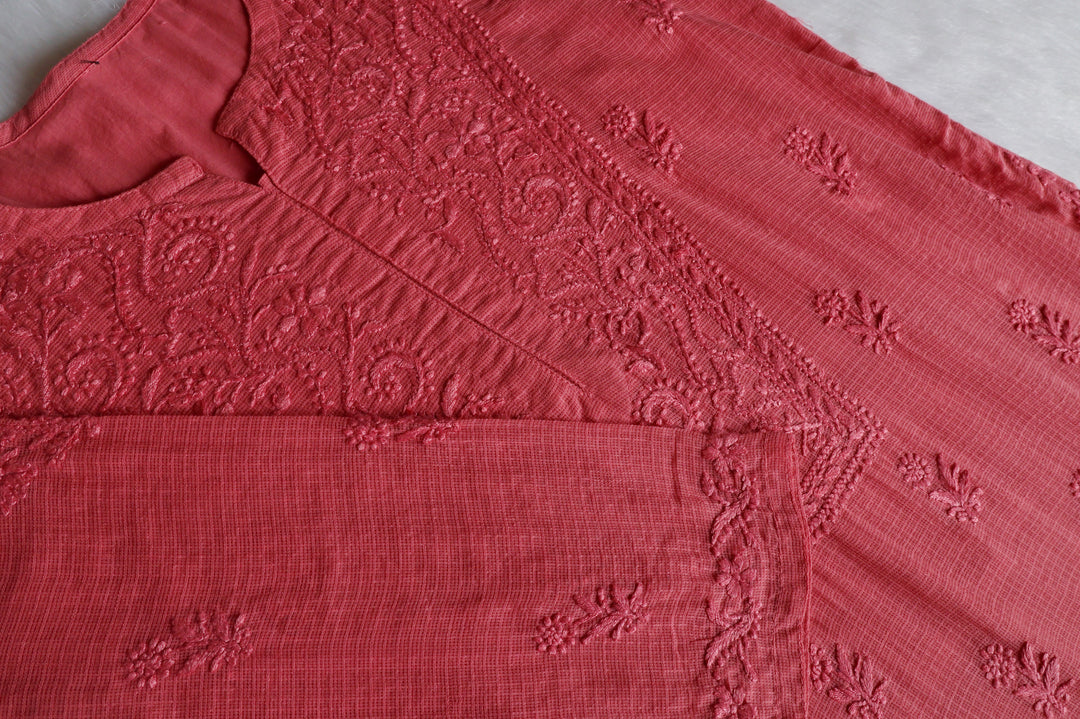 Renisa Rose Brown Soft Kota Kurta