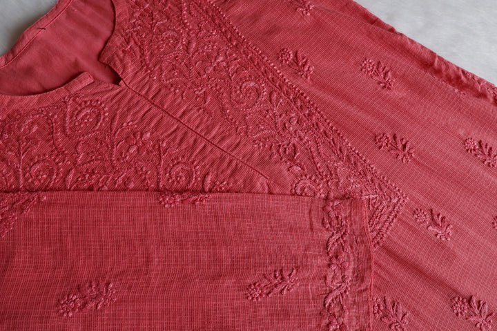 Renisa Rose Brown Soft Kota Kurta