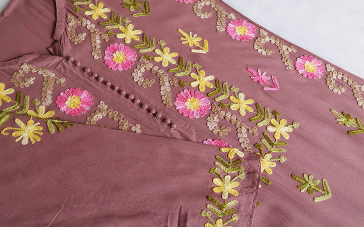 Anah Dusty Mauve Ombre Long Rayon Kurta