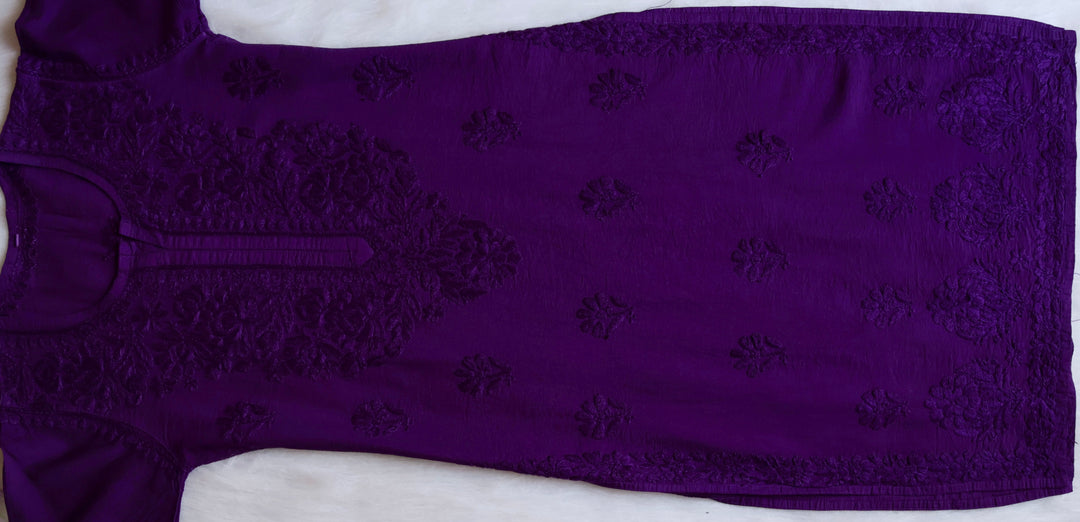 Jannat Purple Chanderi Kurta