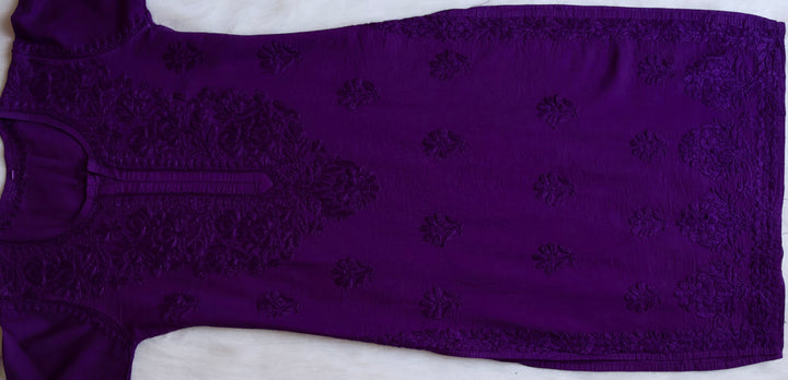 Jannat Purple Chanderi Kurta