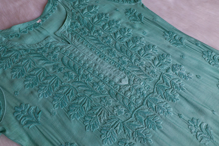 MehrNaaz Sea Blue Pure Muslin Kurta