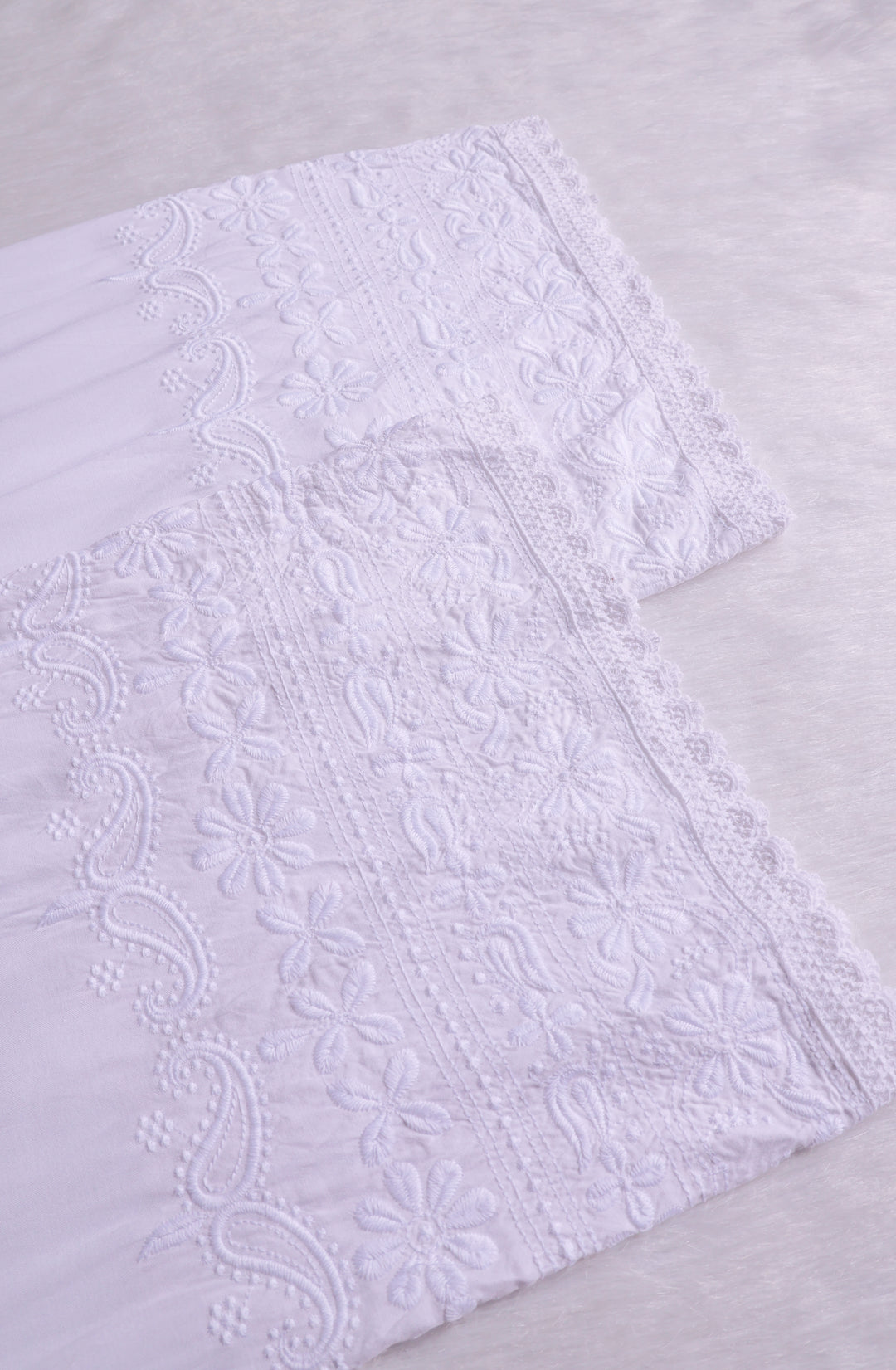 White Chikankari Rayon Lace Palazzo