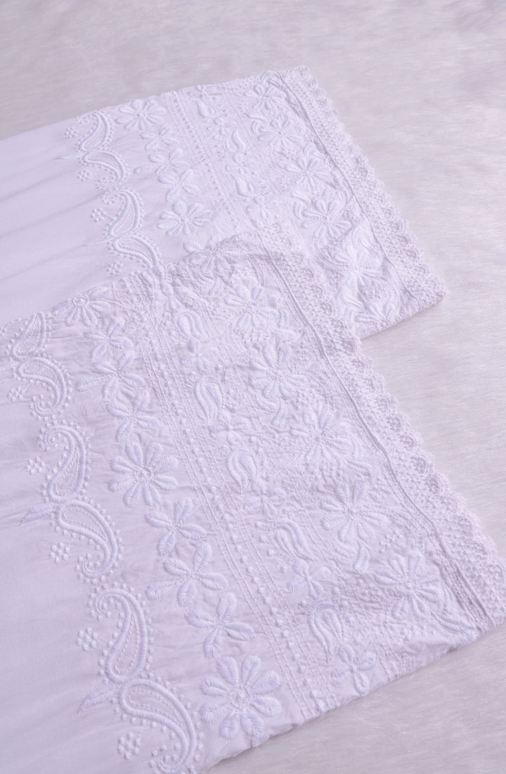 White Chikankari Rayon Lace Palazzo