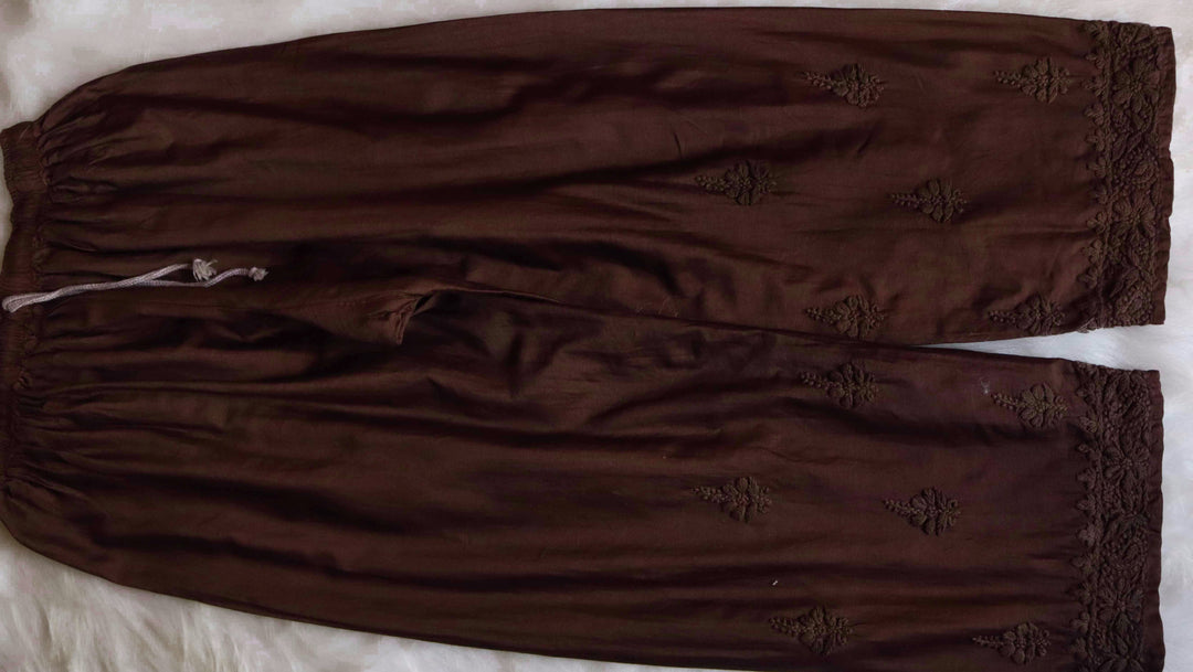 Zimra Luxe Chocolate Brown 3 Piece Pure Chanderi set