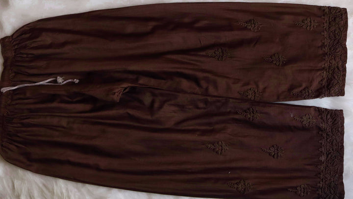 Zimra Luxe Chocolate Brown 3 Piece Pure Chanderi set