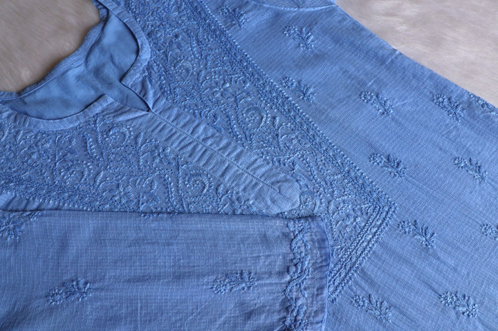 Renisa Ice Blue Soft Kota Kurta