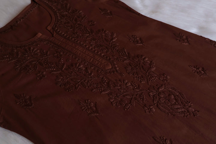 Anahira Chocolate Brown Cotton Kurta