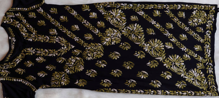 Noora Black & Green Rayon Kurta Pant set