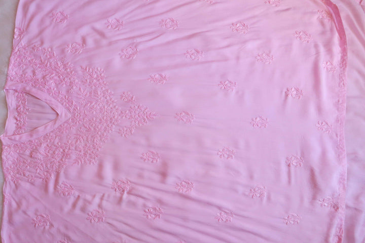 Sadiya Baby Pink Luxe Muslin Kaftan