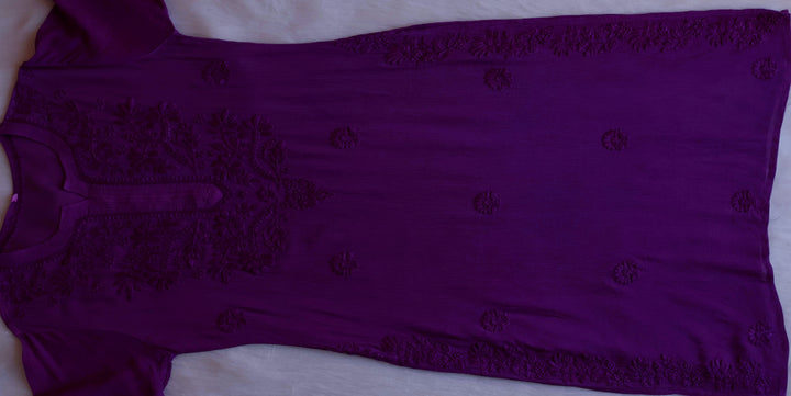Mehr Deep Purple Pure Chiffon Kurta
