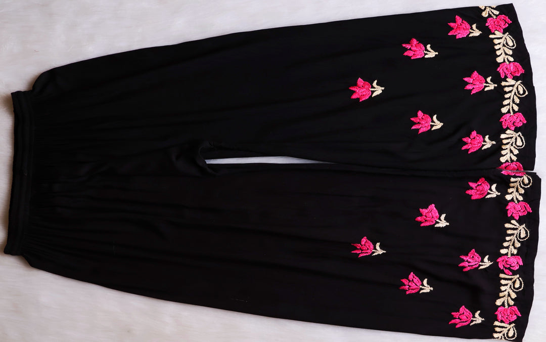 Gulaab Black, Pink & Beige Rayon Kurta Set