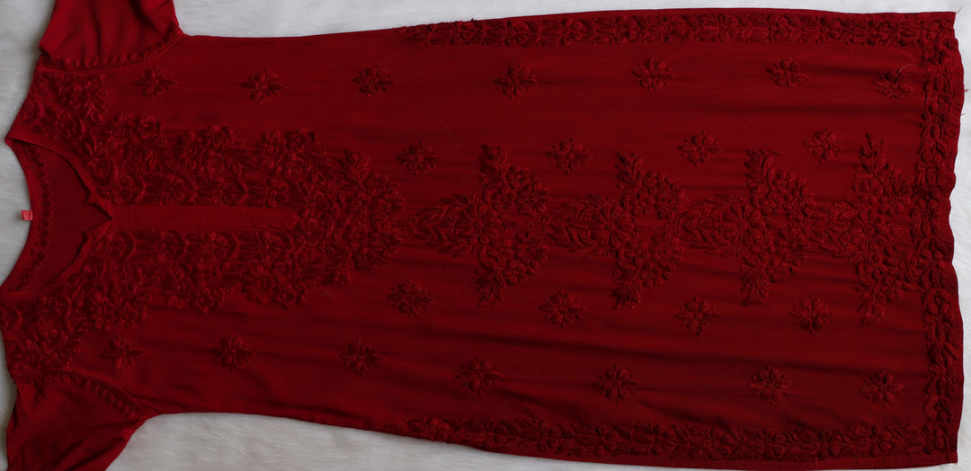 Sarah Maroon Long Ombre Rayon Kurta
