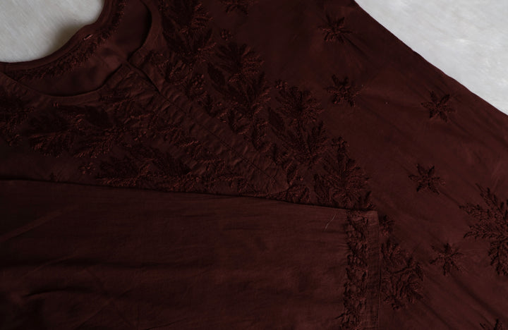 Zaira Chocolate Brown Pure Cotton Kurta