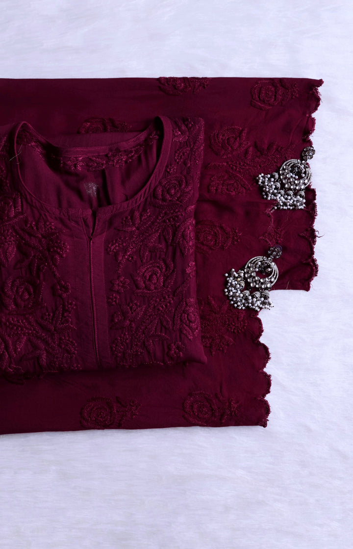 Gul Deep Plum Scalloped Rayon set