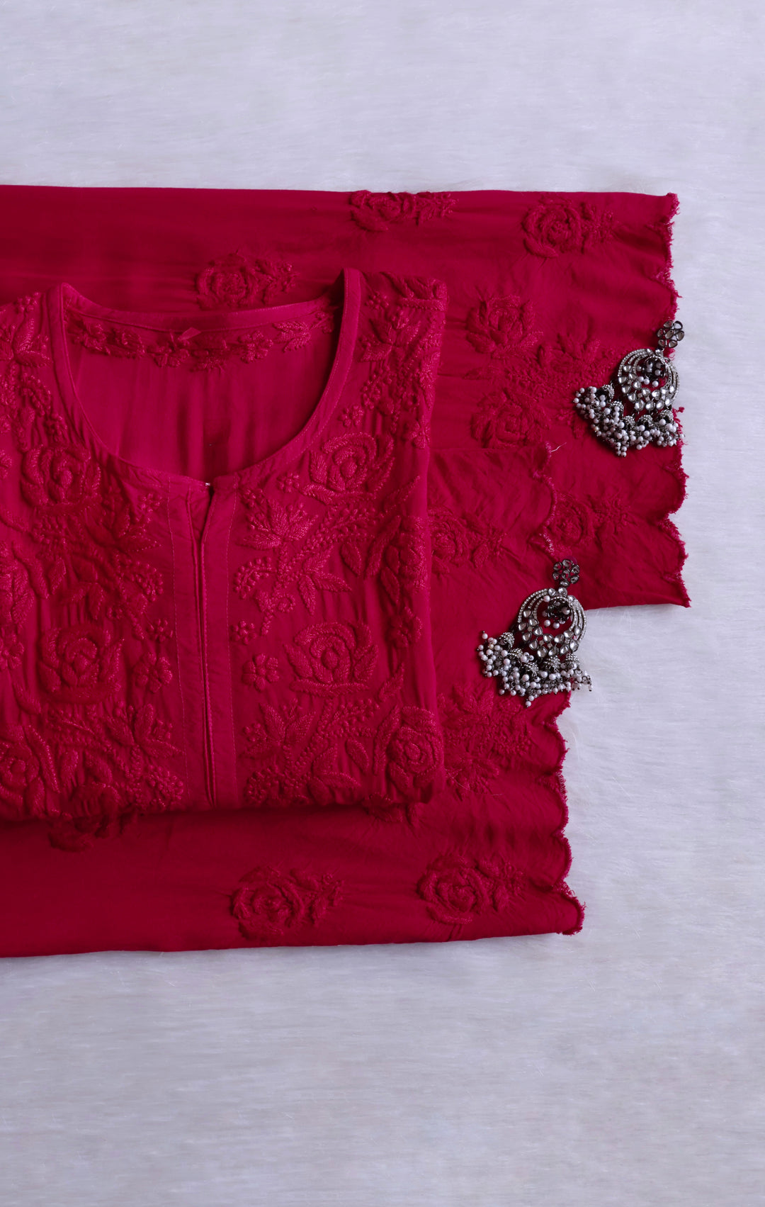 Gul Deep Pink Scalloped Rayon set