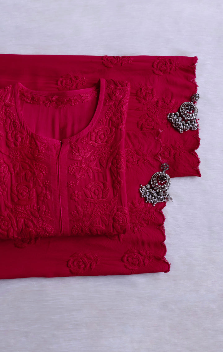 Gul Deep Pink Scalloped Rayon set