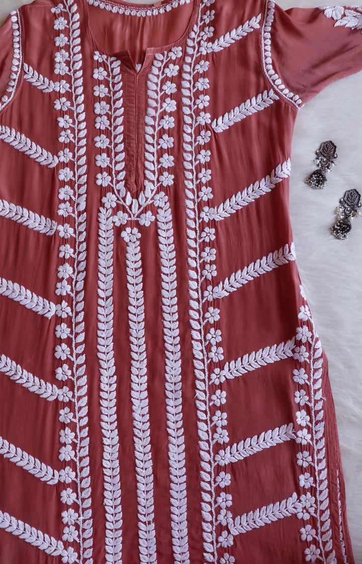 Hanaa Brown Crepe Silk Kurta