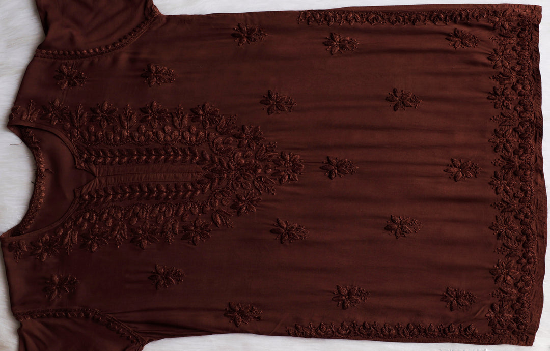 Sarah Chocolate Brown Modal short top