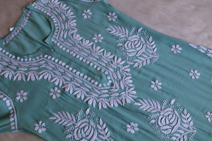 Anaisha Sea Blue Silk Crepe Kurta set