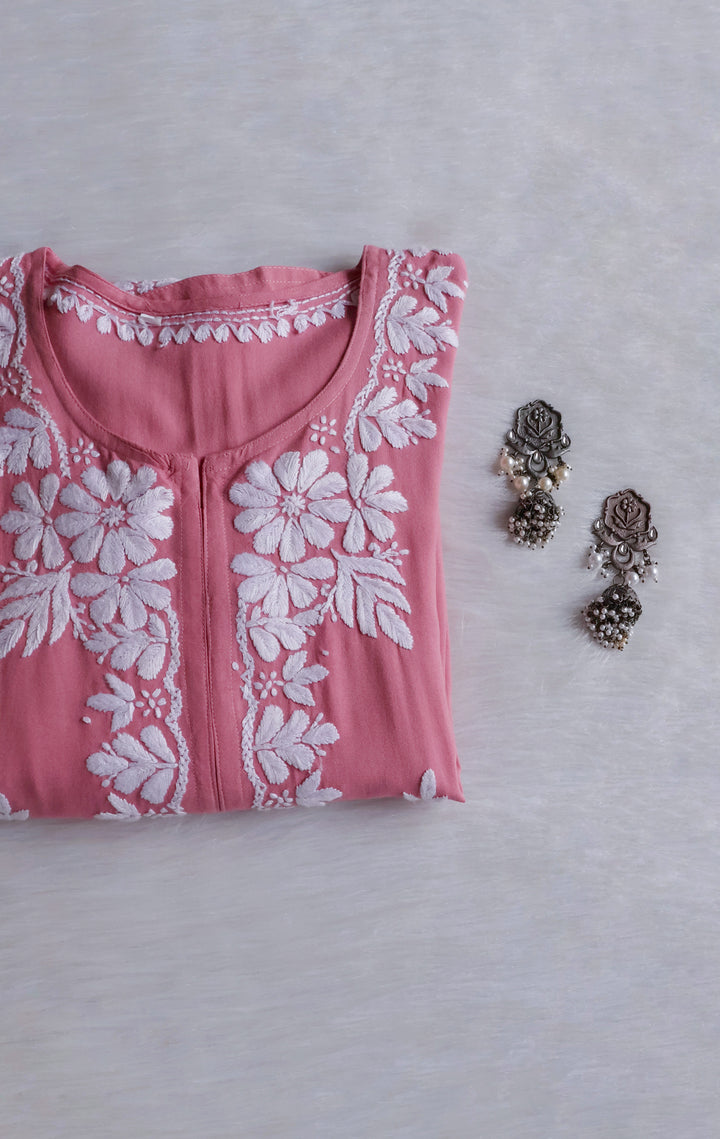 Zainab Rose Brown Long Rayon kurta