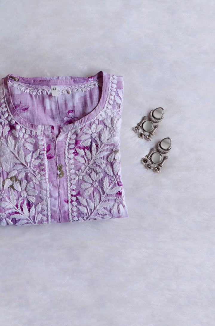 Maira Lavender Mulmul Long Kurta
