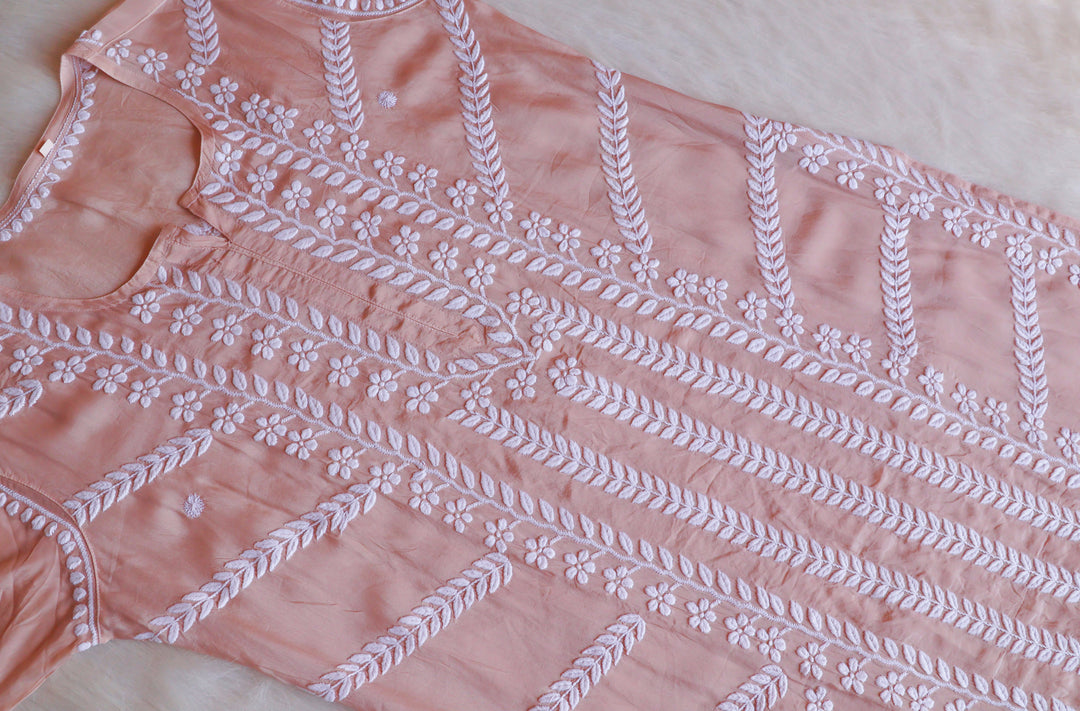 Hanaa Beige Crepe Silk Kurta