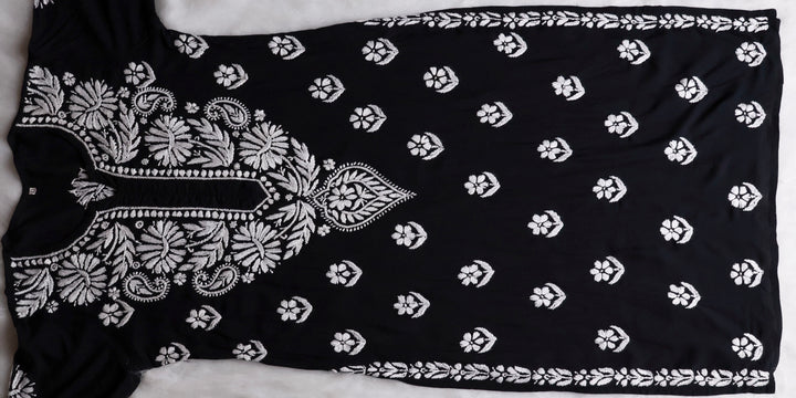 Mahnoor Black Long Modal Kurta
