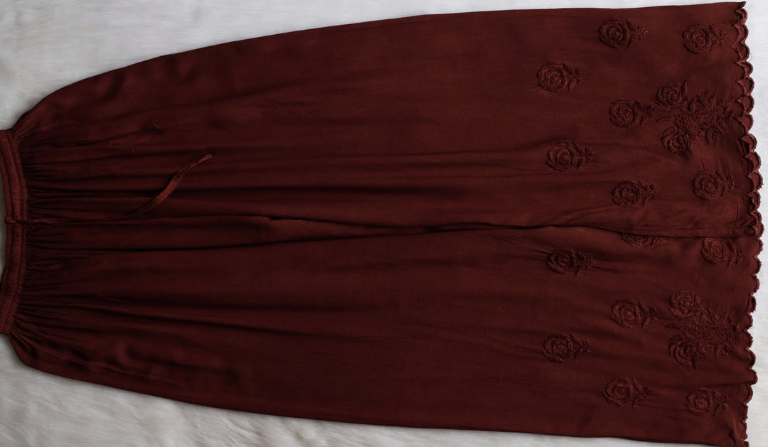Gul Chocolate Brown Scalloped Rayon set
