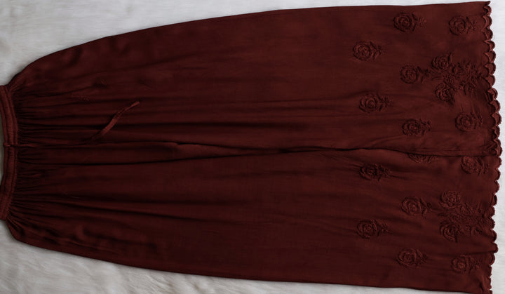 Gul Chocolate Brown Scalloped Rayon set