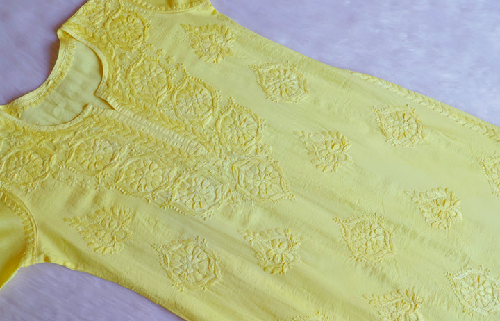 Alfiya Lemon Yellow Pure Chanderi set