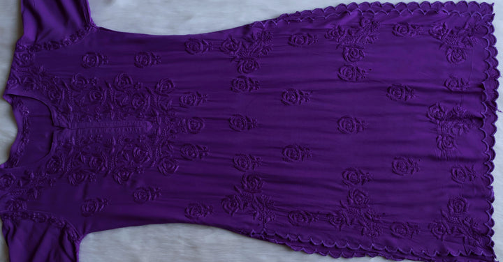 Gul Deep Purple Scalloped Rayon set