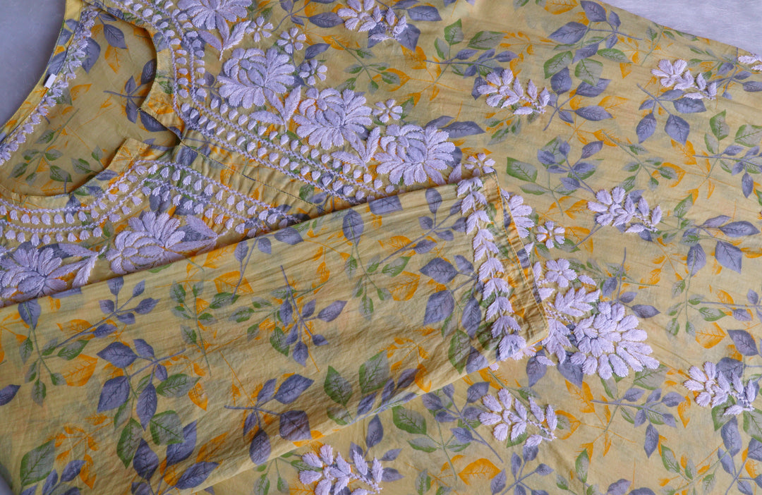 Iris Yellow Pure Mulmul set