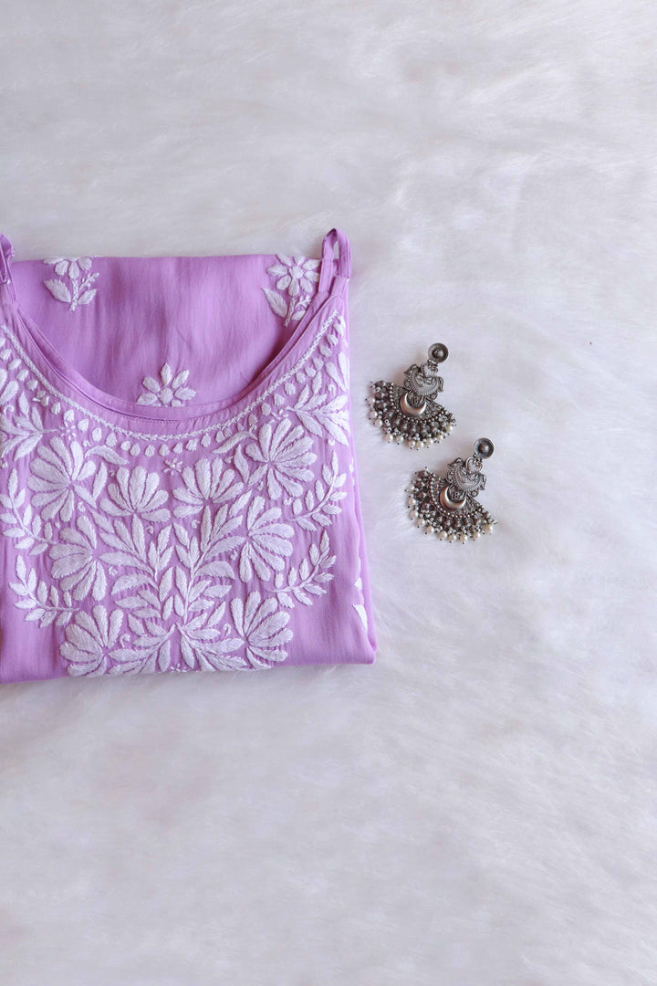 Mirha Lavender Sleeveless Rayon Kurta