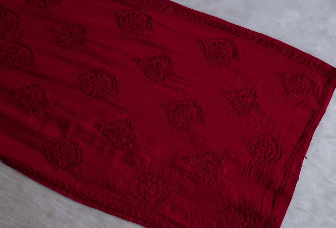Alfiya Maroon Pure Chanderi set