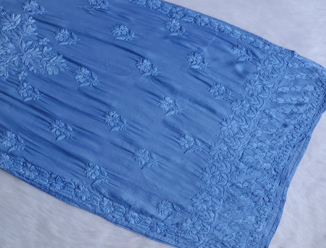 Zaryaab Ice Blue Long Modal Silk Kurta