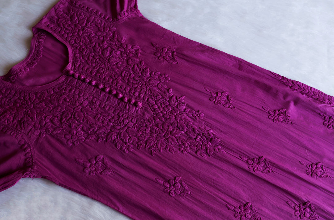 Aayat Dusty Purple Rose Cotton Kurta