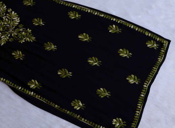 Sanam Black & Olive Green Ombre Long Rayon Kurta