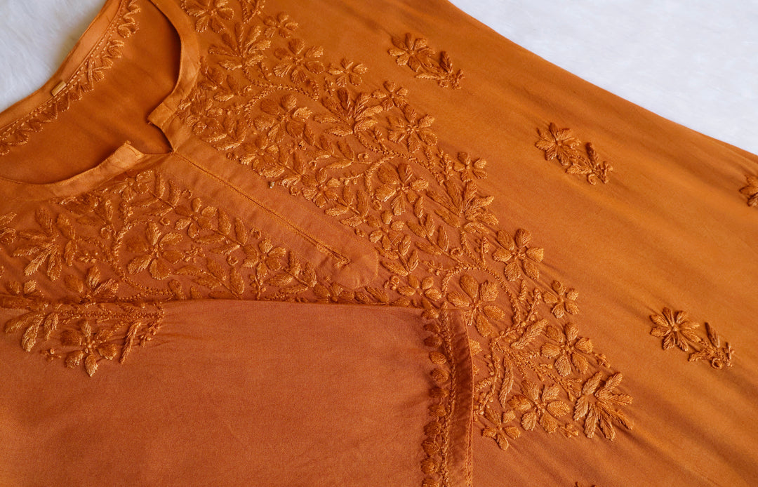 Sana Mustard Ombre Long Rayon Kurta