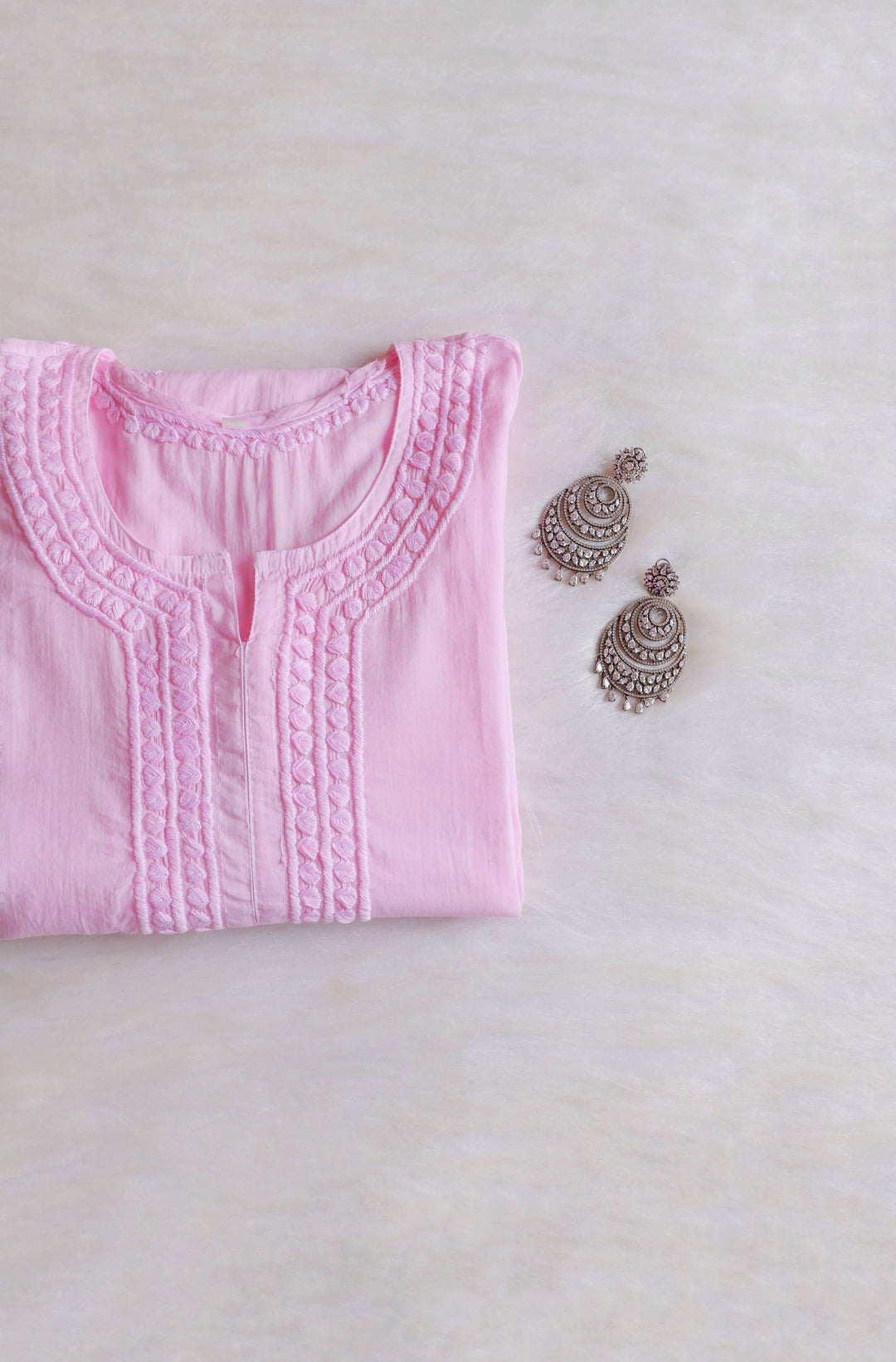 Saleha Baby Pink Cotton Kurta