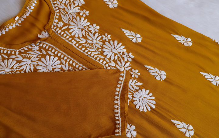 Duaa Mustard Long Rayon kurta